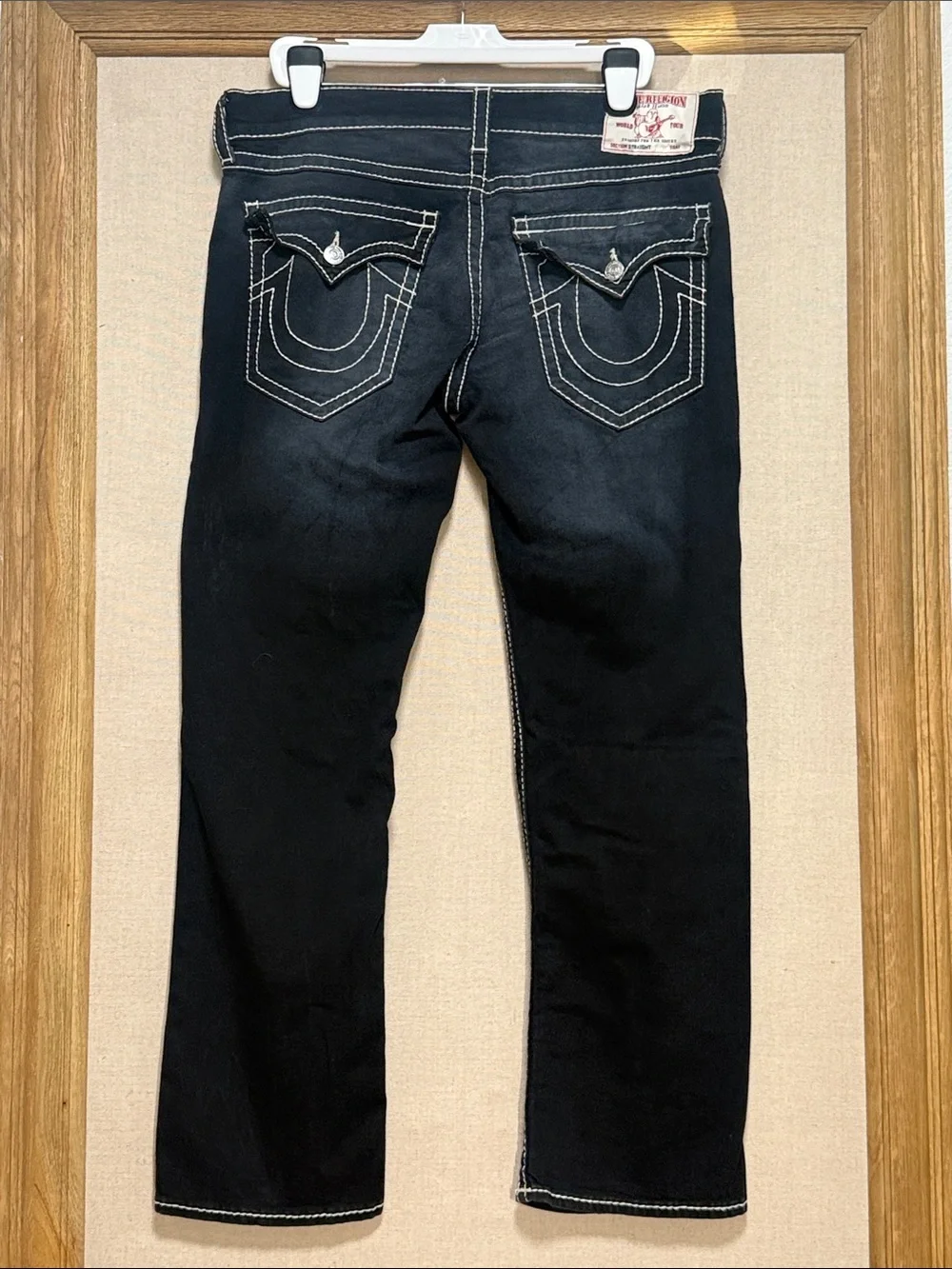 *True Religion Straight Flap Natural Big Black men's Jeans Size 38